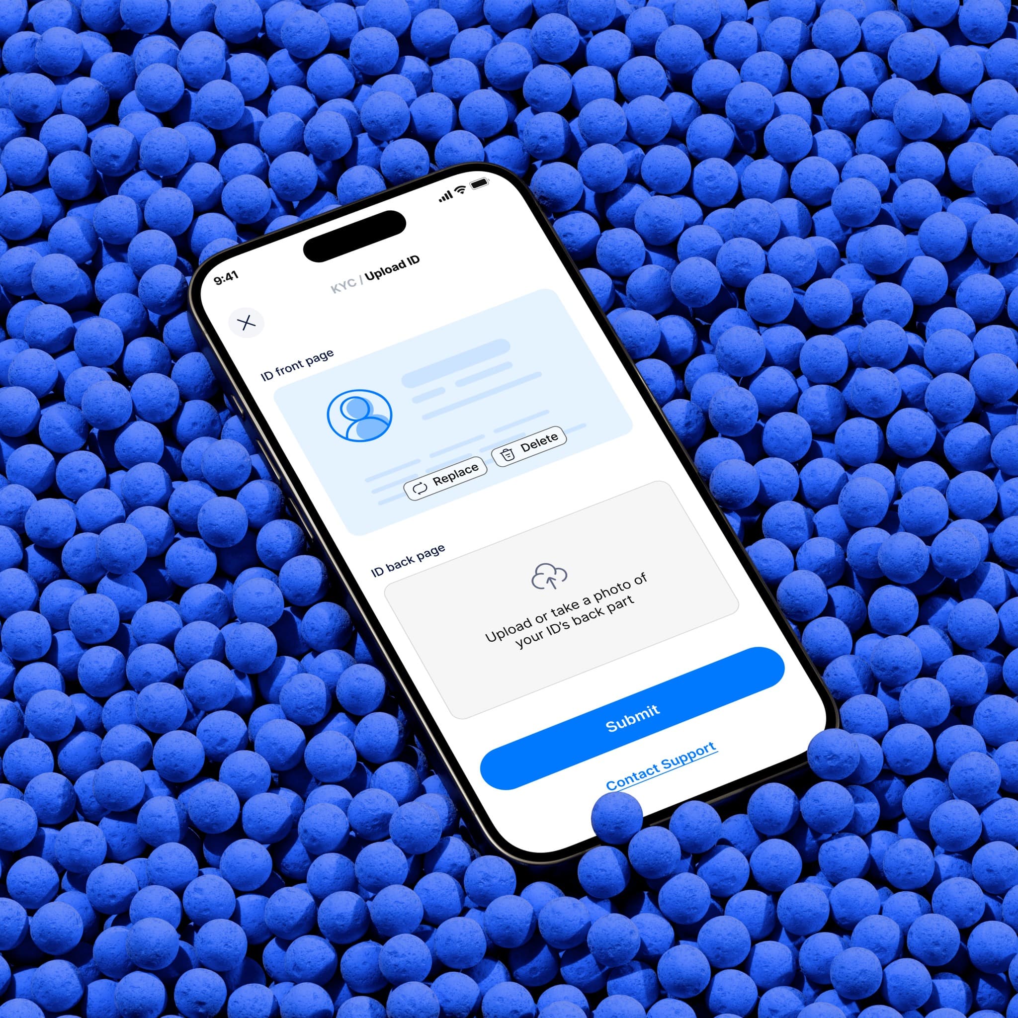 Finance app KYC process UI